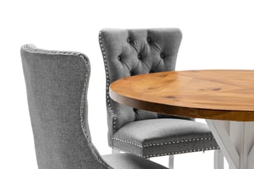Lyon Spisegruppe 120 cm Rund inkl. 4 Bergviken Stoler - Brun/Hvit - Møbler - Bord - Spisegruppe