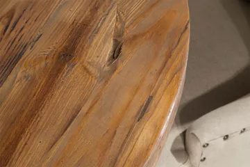 Lyon Spisegruppe 120 cm Rundt spisebord i Tre med 4 Viktoria Stoler - Tre / Beige - Møbler - Bord - Spisegruppe