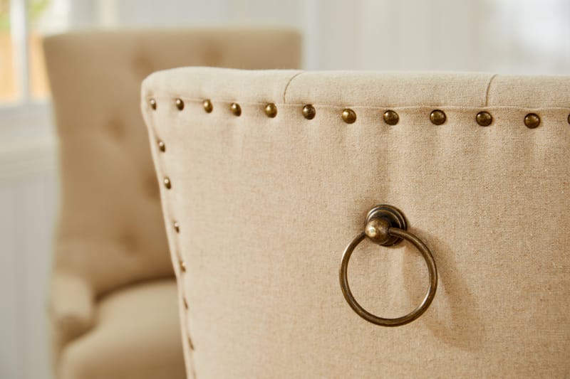 Lyon Spisegruppe 120 cm Rundt spisebord i Tre med 4 Viktoria Stoler - Tre / Beige - Møbler - Bord - Spisegruppe