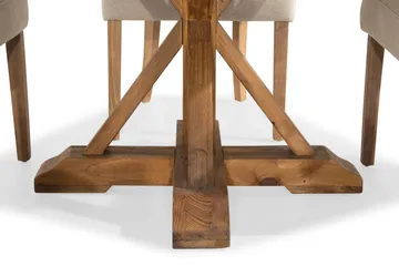 Lyon Spisegruppe 120 cm Rundt spisebord i Tre med 4 Viktoria Stoler - Tre / Beige - Møbler - Bord - Spisegruppe