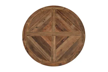 Lyon Spisegruppe 150 cm Rund med 4 Tuva Lenestol - Vintage Alm/Brun PU - Møbler - Bord - Spisegruppe