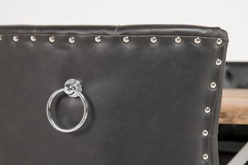 Lyon Spisegruppe 150 cm Rund med 4 Tuva Lenestol - Vintage Alm/Hvit/Svart PU - Møbler - Bord - Spisegruppe