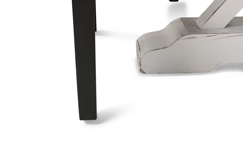 Lyon Spisegruppe 150 cm Rund med 4 Tuva Lenestol - Vintage Alm/Hvit/Svart PU - Møbler - Bord - Spisegruppe