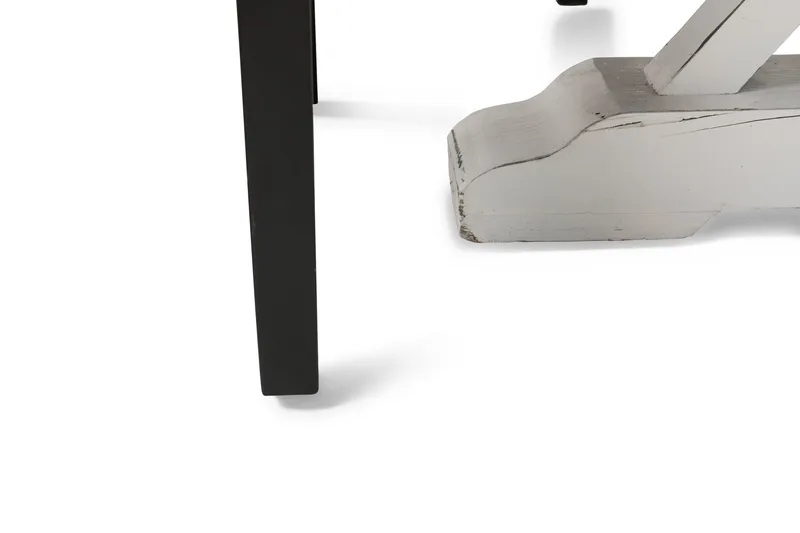 Lyon Spisegruppe 150 cm Rund med 4 Tuva Lenestol - Vintage Alm/Hvit/Svart PU - Møbler - Bord - Spisegruppe