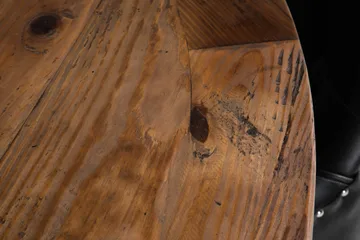 Lyon Spisegruppe 150 cm Rund med 4 Tuva Lenestol - Vintage Alm/Svart PU - Møbler - Bord - Spisegruppe