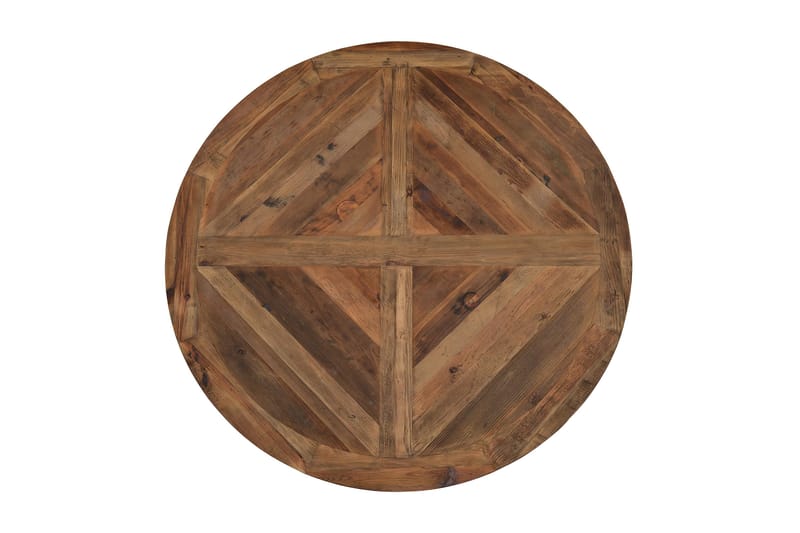 Lyon Spisegruppe 150 cm Rund med 6 Tuva Lenestol - Vintage Alm/Hvit/Svart PU - Møbler - Bord - Spisegruppe