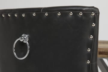 Lyon Spisegruppe 150 cm Rund med 6 Tuva Lenestol - Vintage Alm/Hvit/Svart PU - Møbler - Bord - Spisegruppe