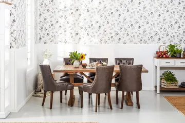 Lyon Spisegruppe 200 + 6 Stoler Uttrekkbart spisebord - Natur / Brun - Møbler - Bord - Spisegruppe