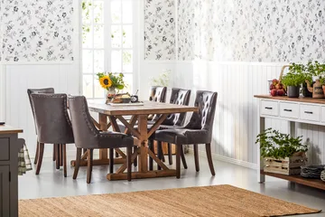 Lyon Spisegruppe 200 + 6 Stoler Uttrekkbart spisebord - Natur / Brun - Møbler - Bord - Spisegruppe