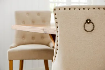 Lyon Spisegruppe 200 cm + 6 Stoler Uttrekkbart Spisebord med Tilleggsplate - Brunt Tre / Natur Beige - Møbler - Bord - Spisegruppe