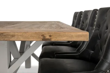 Lyon Spisegruppe 200 cm med 6 Tuva Stol - Natur/Hvit/Svart - Møbler - Bord - Spisegruppe