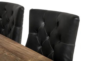 Lyon Spisegruppe 200 cm med 6 Tuva Stol - Natur/Hvit/Svart - Møbler - Bord - Spisegruppe