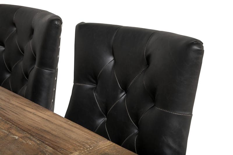 Lyon Spisegruppe 200 cm med 6 Tuva Stol - Natur/Hvit/Svart - Møbler - Bord - Spisegruppe