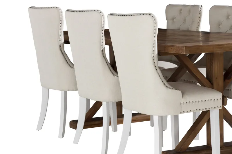 Lyon Spisegruppe 200x100 cm inkl 6 Bergviken Stoler - Brun - Møbler - Bord - Spisegruppe