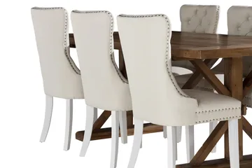 Lyon Spisegruppe 200x100 cm inkl 6 Bergviken Stoler - Brun - Møbler - Bord - Spisegruppe