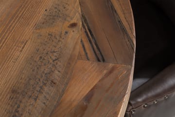 Lyon Spisegruppe Rund med 4 Tuva Lenestoler Kunstlær - Tre/Hvit/Svart PU - Møbler - Bord - Spisegruppe