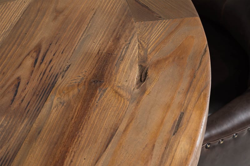 Lyon Spisegruppe Rund med 4 Tuva Lenestoler Kunstlær - Tre/Svart PU - Møbler - Bord - Spisegruppe