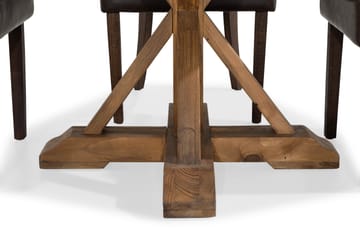 Lyon Spisegruppe Rund med 4 Tuva Lenestoler Kunstlær - Tre/Svart PU - Møbler - Bord - Spisegruppe