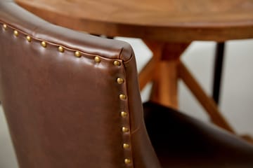 Lyon Spisegruppe Rund med 4 Tuva Lenestoler Kunstlær - Tre/Svart PU - Møbler - Bord - Spisegruppe