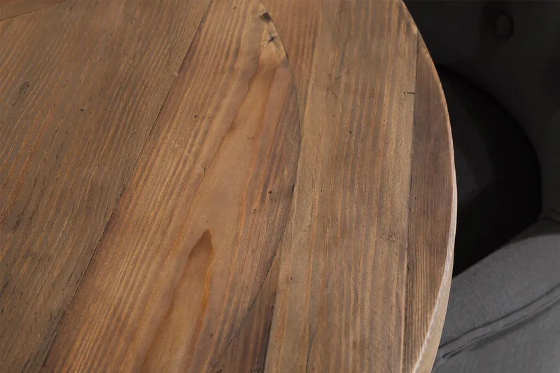 Lyon Spisegruppe Rund med 4 Viktoria Lenestoler - Tre/Hvit/Grå - Møbler - Bord - Spisegruppe