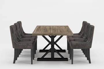 Lyon Premium Forlengningsbar Spisegruppe 200-290 cm+6 Tuva S - Brun/Svart - Møbler - Bord - Spisegruppe