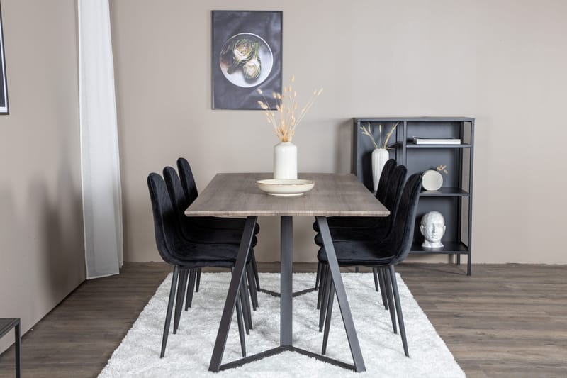 Malvina Spisegruppe 180 cm + 6 stk Ypas Spisestoler
