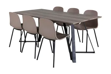Malvina Spisegruppe 180 cm inkl. 6 Kullersbro Stoler - Grå/Svart/Beige - Møbler - Bord - Spisegruppe