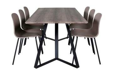 Malvina Spisegruppe 180 cm inkl. 6 Kullersbro Stoler - Grå/Svart/Beige - Møbler - Bord - Spisegruppe