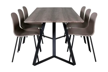 Malvina Spisegruppe 180 cm inkl. 6 Kullersbro Stoler - Grå/Svart/Beige - Møbler - Bord - Spisegruppe