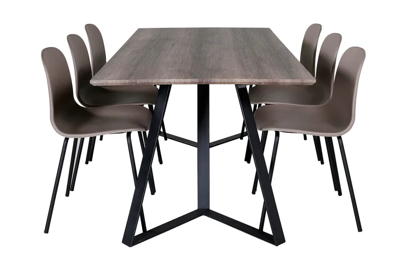 Malvina Spisegruppe 180 cm inkl. 6 Kullersbro Stoler - Grå/Svart/Beige - Møbler - Bord - Spisegruppe
