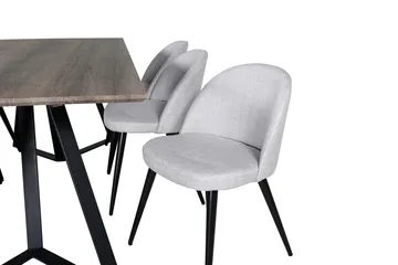 Malvina Spisegruppe 180 cm inkl. 6 Sedavi Stoler - Grå/Svart - Møbler - Bord - Spisegruppe