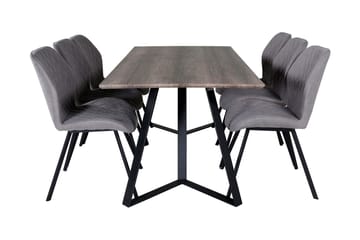 Malvina Spisegruppe 180 cm inkl. 6 Sumoas Stoler - Grå/Svart - Møbler - Bord - Spisegruppe