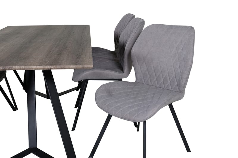 Malvina Spisegruppe 180 cm inkl. 6 Sumoas Stoler - Grå/Svart - Møbler - Bord - Spisegruppe