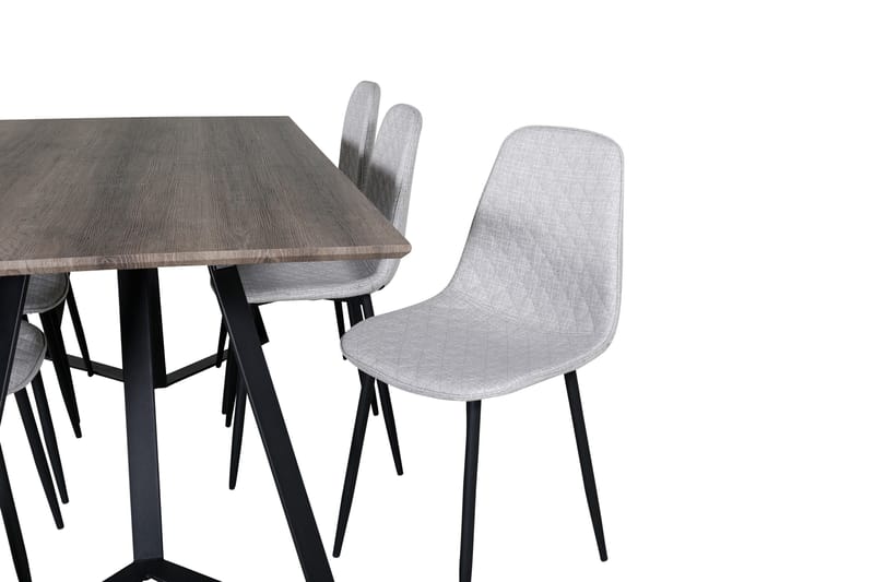 Malvina Spisegruppe 180 cm inkl. 6 Ypas Stoler - Grå/Svart - Møbler - Bord - Spisegruppe