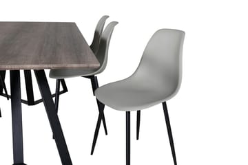 Malvina Spisegruppe 180 cm inkl. 6 Ypas Stoler - Grå/Svart - Møbler - Bord - Spisegruppe