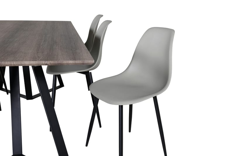 Malvina Spisegruppe 180 cm inkl. 6 Ypas Stoler - Grå/Svart - Møbler - Bord - Spisegruppe