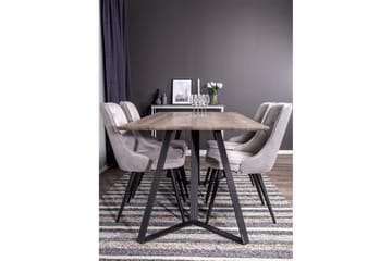 Malvina Spisegruppe med 4 Valerie Lyx Fløyelsstoler - Møbler - Bord - Spisegruppe