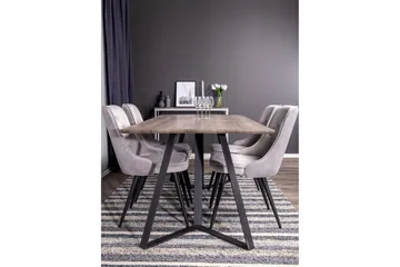 Malvina Spisegruppe med 4 Valerie Lyx Fløyelsstoler - Møbler - Bord - Spisegruppe