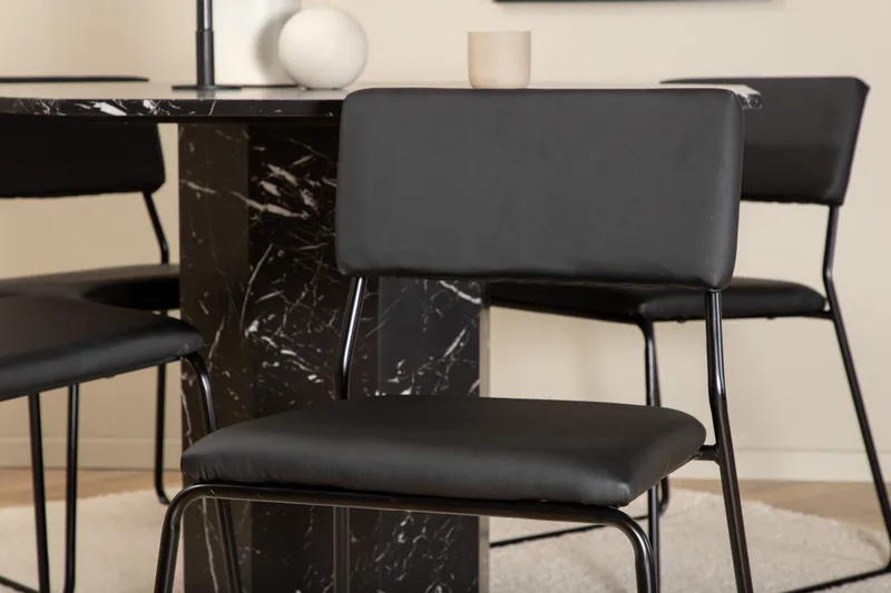 Marbs rundt spisebord med 4 Kenth Spisestol - Møbler - Bord - Spisegruppe