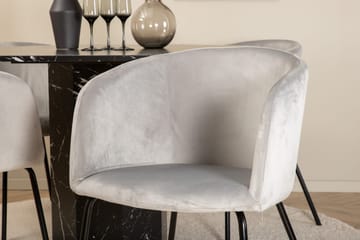 Marbs Rundt Spisebord med 4stk Berit Spisestol - Møbler - Bord - Spisegruppe