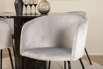 Marbs Rundt Spisebord med 4stk Berit Spisestol - Møbler - Bord - Spisegruppe