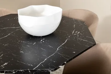 Marbs Spisegruppe 110 cm Rund inkl. 4 Berita Stoler - Svart/Beige - Møbler - Bord - Spisegruppe