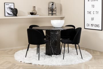 Marbs Spisegruppe 110 cm Rund inkl. 4 Foyos Stoler - Svart - Møbler - Bord - Spisegruppe