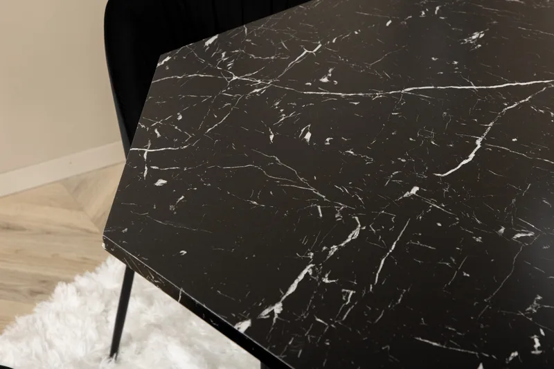 Marbs Spisegruppe 110 cm Rund inkl. 4 Foyos Stoler - Svart - Møbler - Bord - Spisegruppe