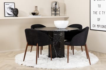 Marbs Spisegruppe 110 cm Rund inkl. 4 Kullersbro Stoler - Svart/Brun - Møbler - Bord - Spisegruppe