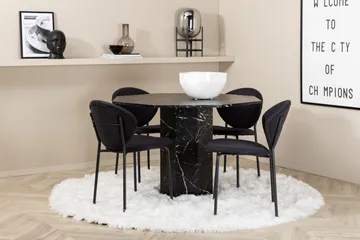 Marbs Spisegruppe 110 cm Rund inkl. 4 Moncoll Stoler - Svart - Møbler - Bord - Spisegruppe