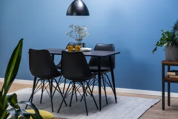 Marcelen Spisegruppe 120 cm med 4 Nibe Stol - Brun/Svart - Møbler - Bord - Spisegruppe