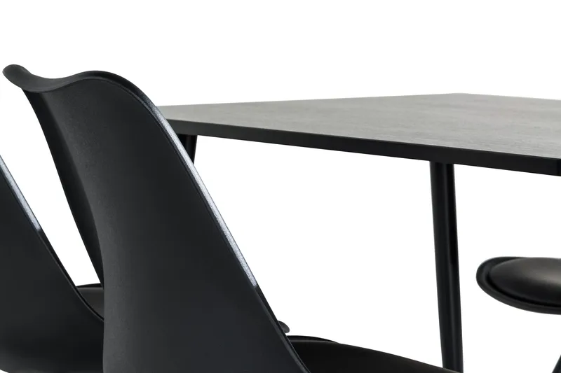 Marcelen Spisegruppe 120 cm med 4 Nibe Stol - Brun/Svart - Møbler - Bord - Spisegruppe
