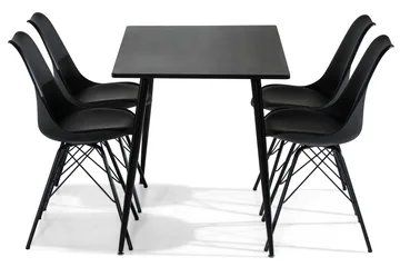 Marcelen Spisegruppe 120 cm med 4 Nibe Stol - Brun/Svart - Møbler - Bord - Spisegruppe