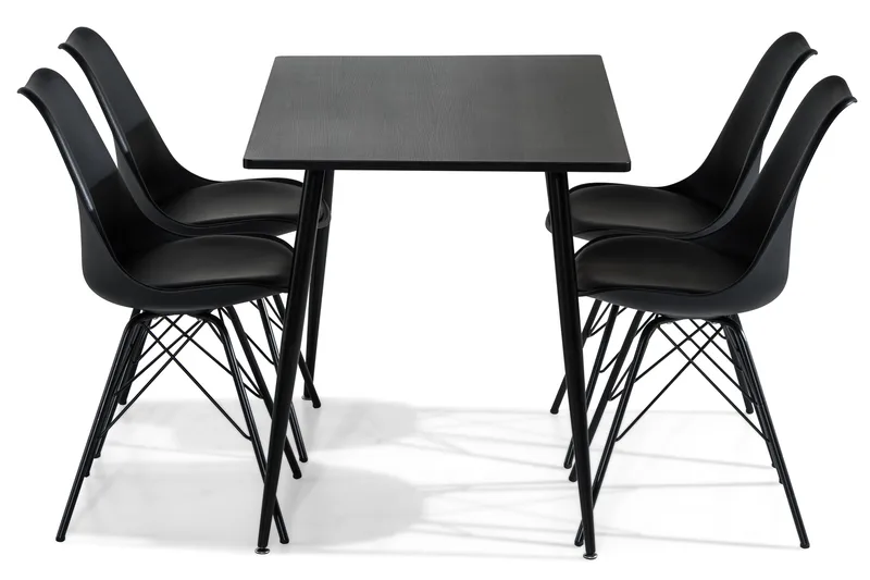 Marcelen Spisegruppe 120 cm med 4 Nibe Stol - Brun/Svart - Møbler - Bord - Spisegruppe